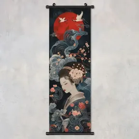 Холст на стену Гейша, 40х120 см