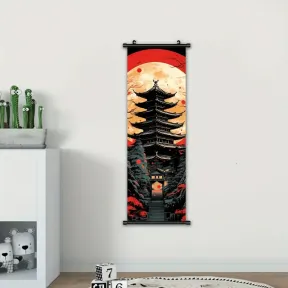 Холст на стену Японский храм, 30х90 см