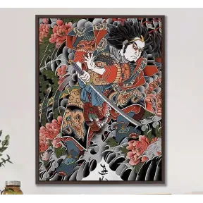 Картина Самурай с Черной рамкой, 30х40 см